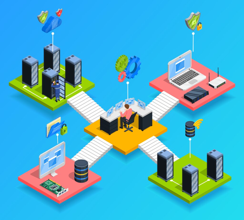 API gateway diagram showing multiple clients accessing shared endpoints